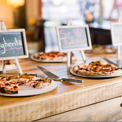 Cipolla Rossa Wood fired Pizza buffet at Stone tower winery